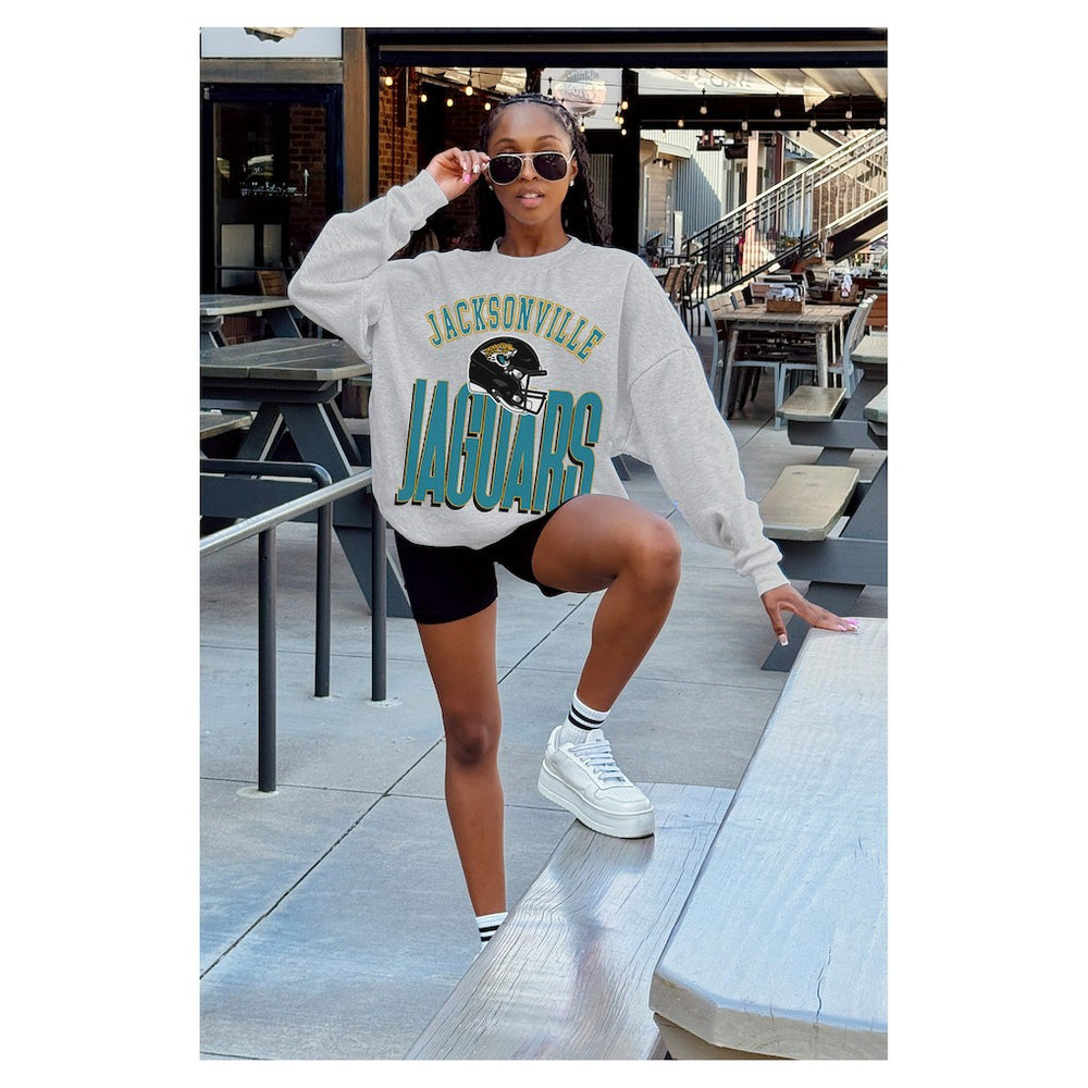Jacksonville Jaguars  Gameday Couture Women's Fierce Focus Premium Oversized Fleece Pullover Sweatshirt
