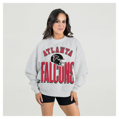 Atlanta Falcons  Gameday Couture Women's Fierce Focus Premium Oversized Fleece Pullover Sweatshirt