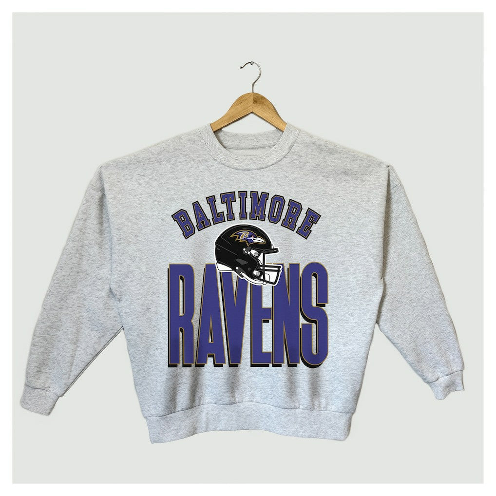 Baltimore Ravens  Gameday Couture Women's Fierce Focus Premium Oversized Fleece Pullover Sweatshirt