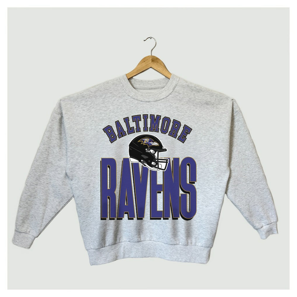 Baltimore Ravens  Gameday Couture Women's Fierce Focus Premium Oversized Fleece Pullover Sweatshirt