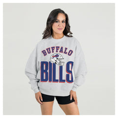 Buffalo Bills  Gameday Couture Women's Fierce Focus Premium Oversized Fleece Pullover Sweatshirt