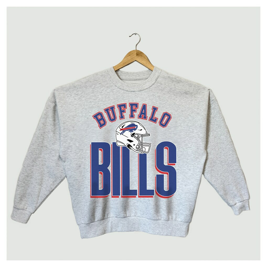 Buffalo Bills  Gameday Couture Women's Fierce Focus Premium Oversized Fleece Pullover Sweatshirt