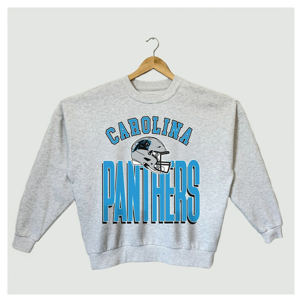 Carolina Panthers  Gameday Couture Women's Fierce Focus Premium Oversized Fleece Pullover Sweatshirt