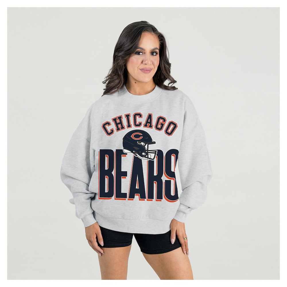 Chicago Bears  Gameday Couture Women's Fierce Focus Premium Oversized Fleece Pullover Sweatshirt
