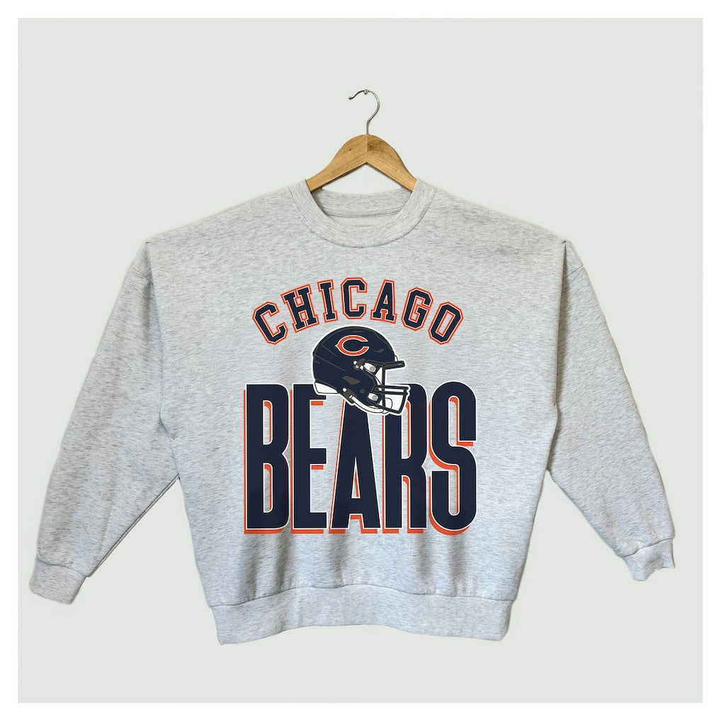 Chicago Bears  Gameday Couture Women's Fierce Focus Premium Oversized Fleece Pullover Sweatshirt