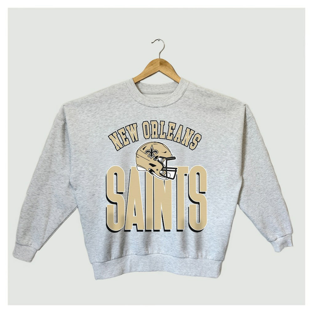 New Orleans Saints  Gameday Couture Women's Fierce Focus Premium Oversized Fleece Pullover Sweatshirt