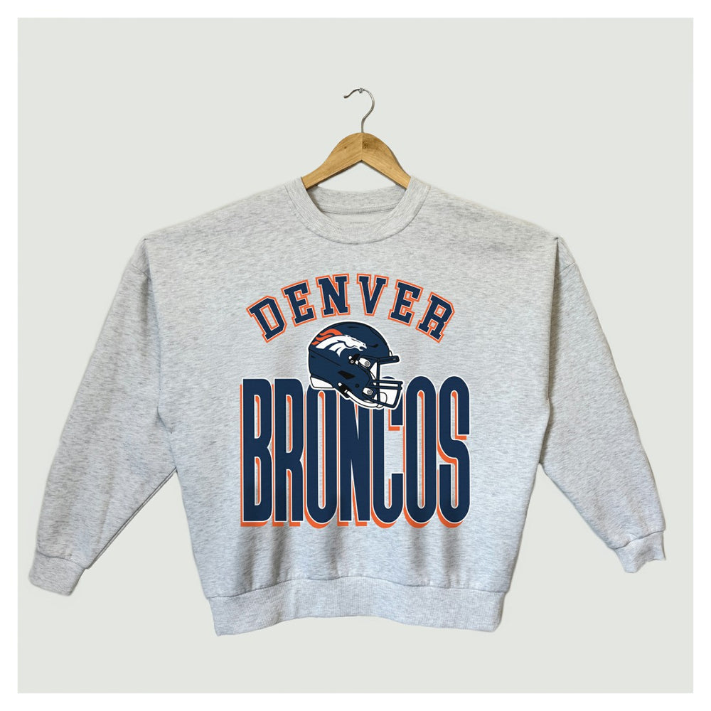 Denver Broncos  Gameday Couture Women's Fierce Focus Premium Oversized Fleece Pullover Sweatshirt