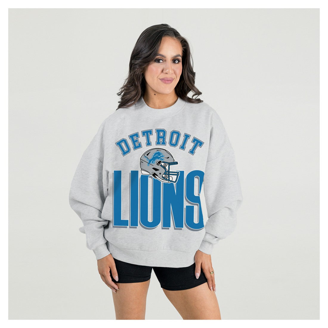 Detroit Lions  Gameday Couture Women's Fierce Focus Premium Oversized Fleece Pullover Sweatshirt