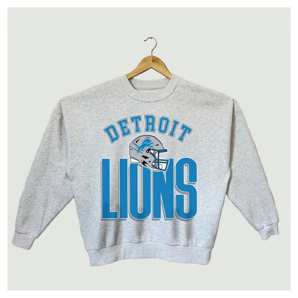 Detroit Lions  Gameday Couture Women's Fierce Focus Premium Oversized Fleece Pullover Sweatshirt