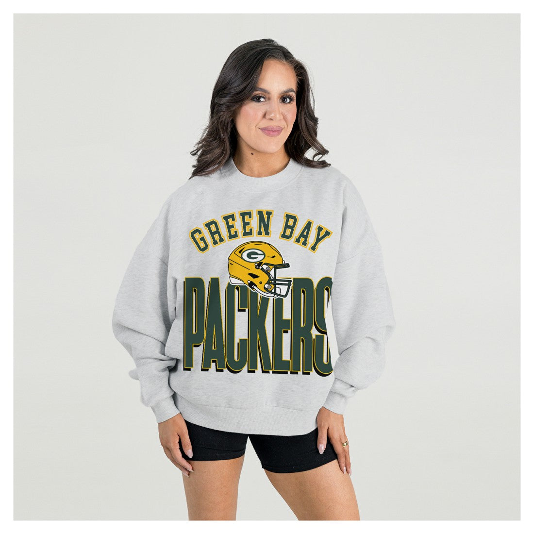 Green Bay Packers  Gameday Couture Women's Fierce Focus Premium Oversized Fleece Pullover Sweatshirt