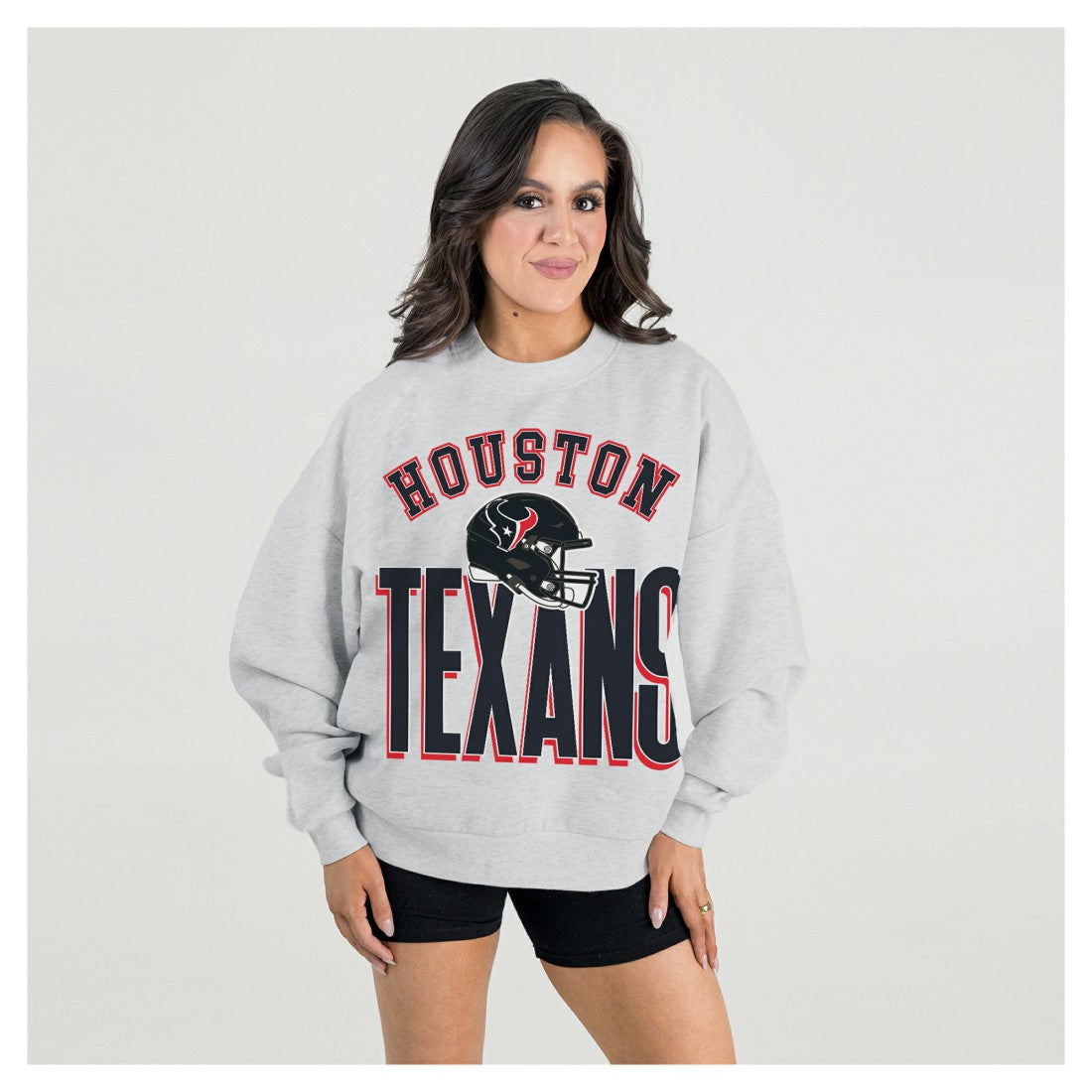 Houston Texans  Gameday Couture Women's Fierce Focus Premium Oversized Fleece Pullover Sweatshirt