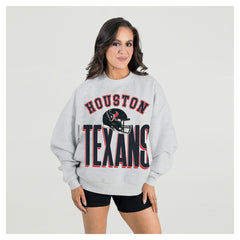 Houston Texans  Gameday Couture Women's Fierce Focus Premium Oversized Fleece Pullover Sweatshirt