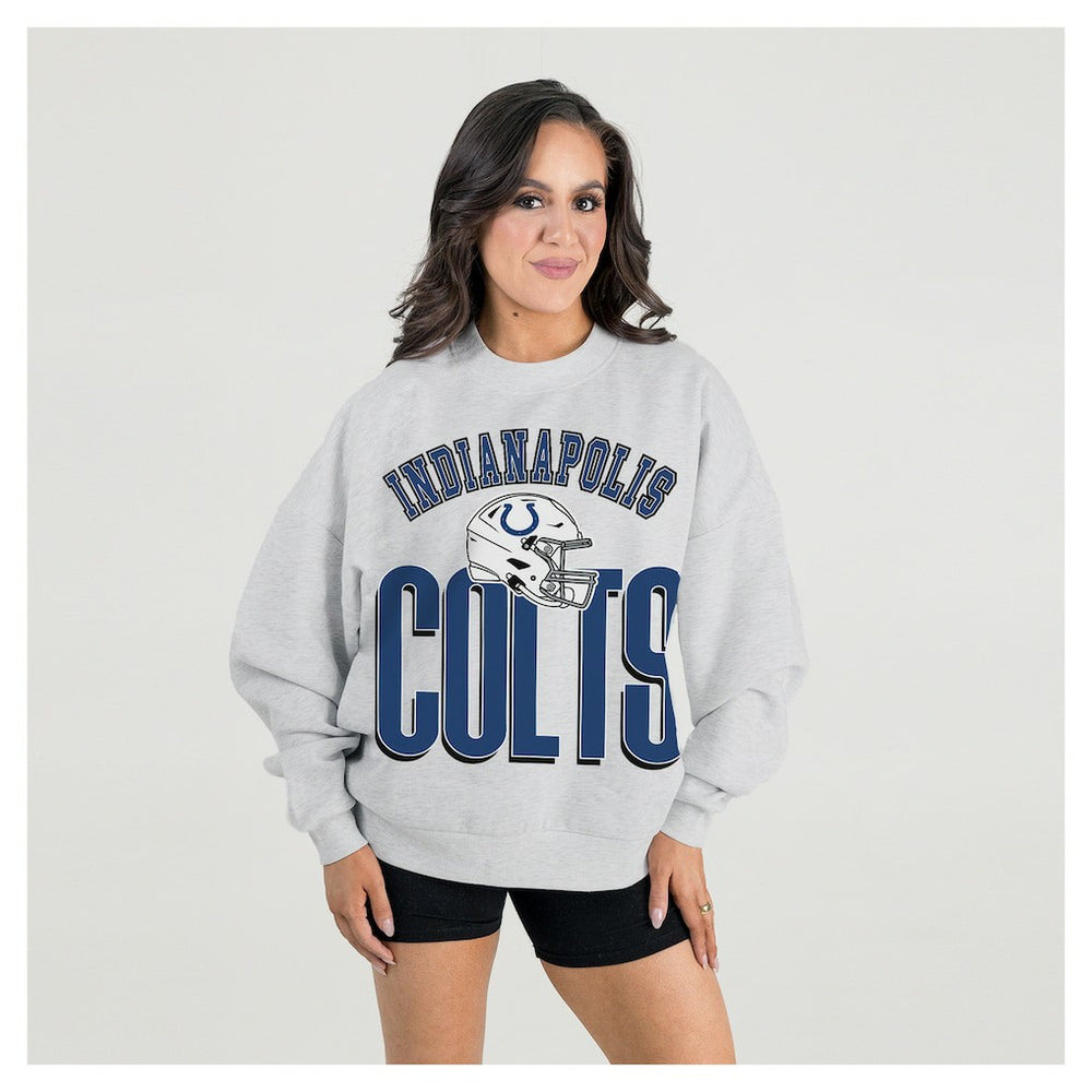 Indianapolis Colts  Gameday Couture Women's Fierce Focus Premium Oversized Fleece Pullover Sweatshirt