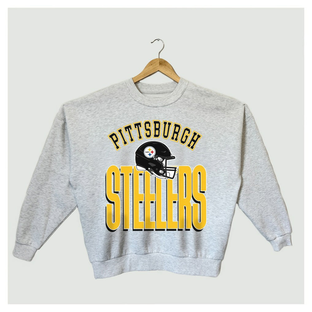 Pittsburgh Steelers  Gameday Couture Women's Fierce Focus Premium Oversized Fleece Pullover Sweatshirt