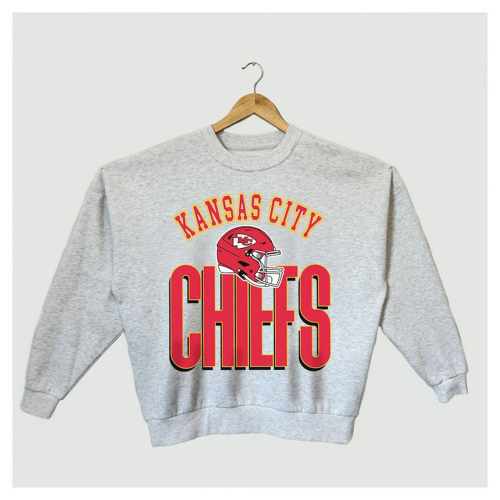 Kansas City Chiefs  Gameday Couture Women's Fierce Focus Premium Oversized Fleece Pullover Sweatshirt