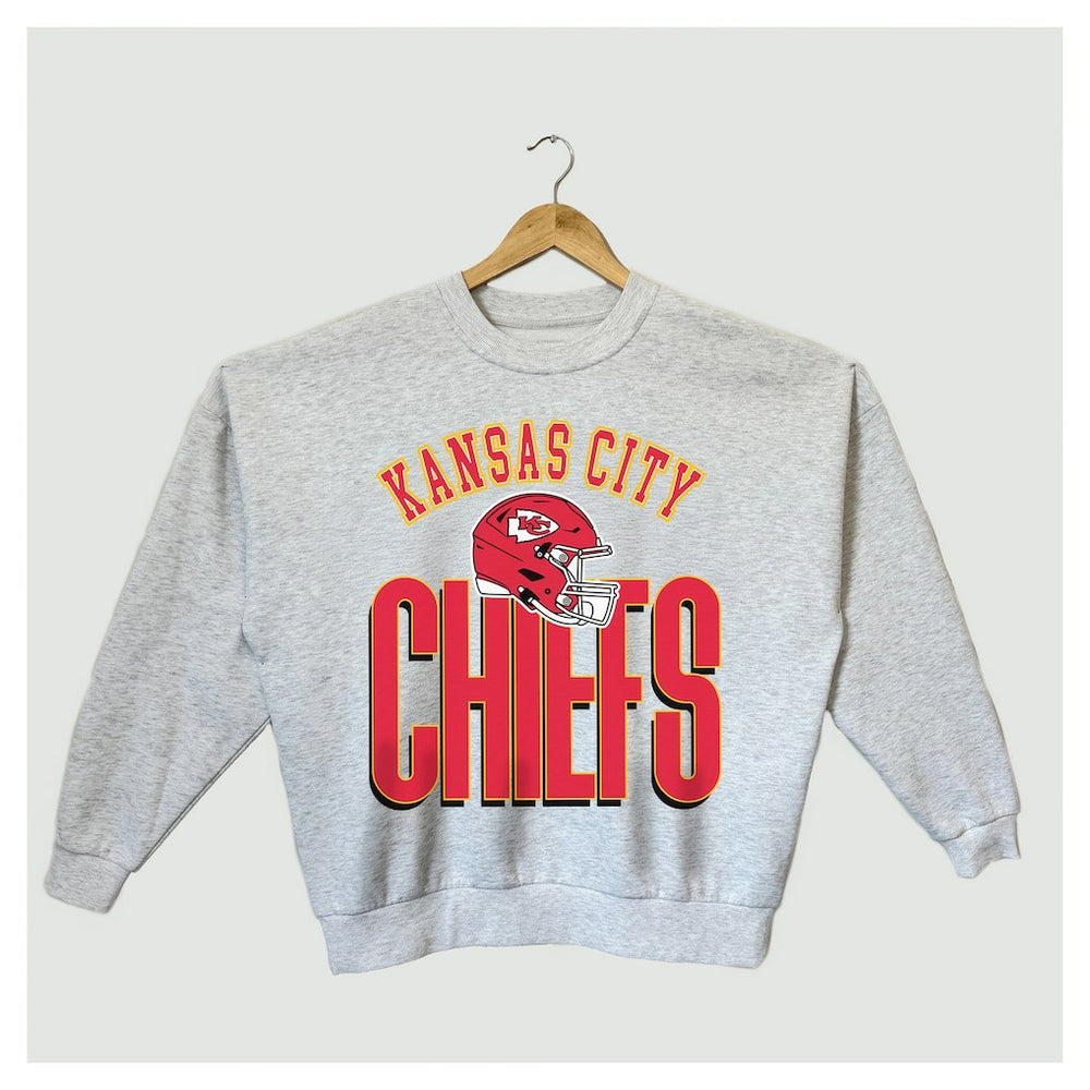 Kansas City Chiefs  Gameday Couture Women's Fierce Focus Premium Oversized Fleece Pullover Sweatshirt