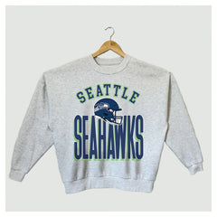 Seattle Seahawks  Gameday Couture Women's Fierce Focus Premium Oversized Fleece Pullover Sweatshirt