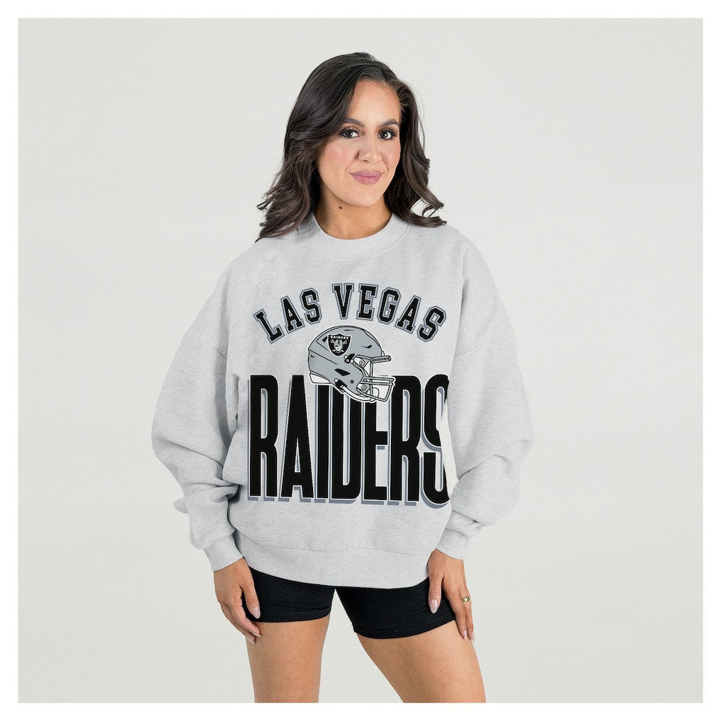 Las Vegas Raiders  Gameday Couture Women's Fierce Focus Premium Oversized Fleece Pullover Sweatshirt