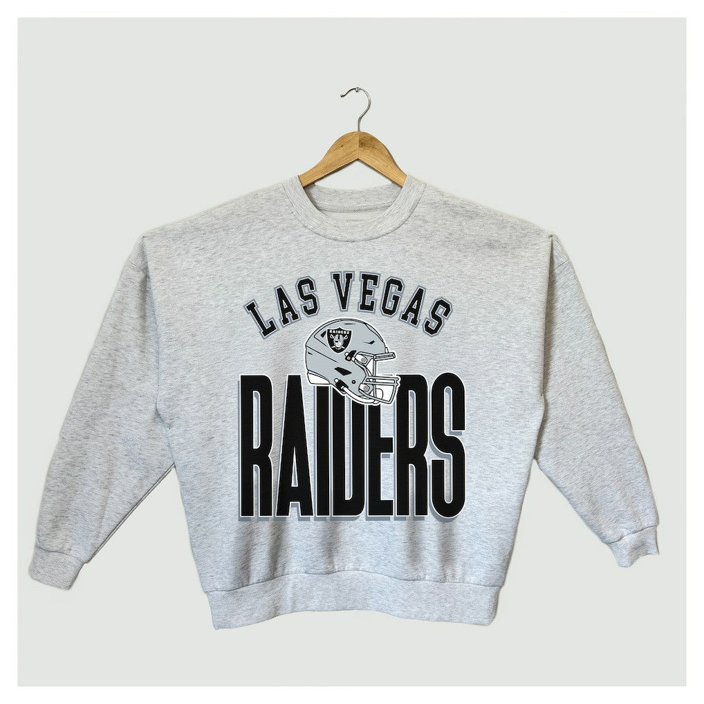 Las Vegas Raiders  Gameday Couture Women's Fierce Focus Premium Oversized Fleece Pullover Sweatshirt