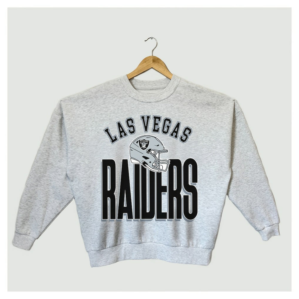 Las Vegas Raiders  Gameday Couture Women's Fierce Focus Premium Oversized Fleece Pullover Sweatshirt