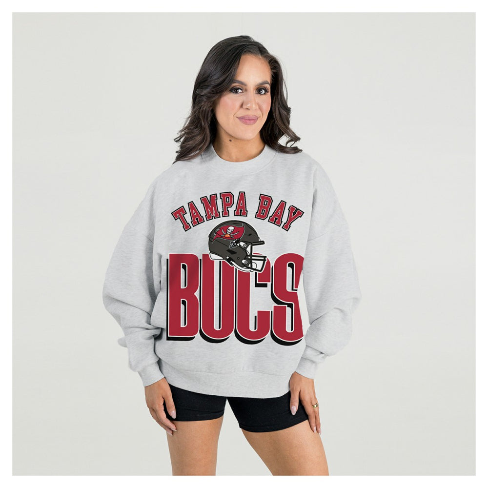 Tampa Bay Buccaneers  Gameday Couture Women's Fierce Focus Premium Oversized Fleece Pullover Sweatshirt