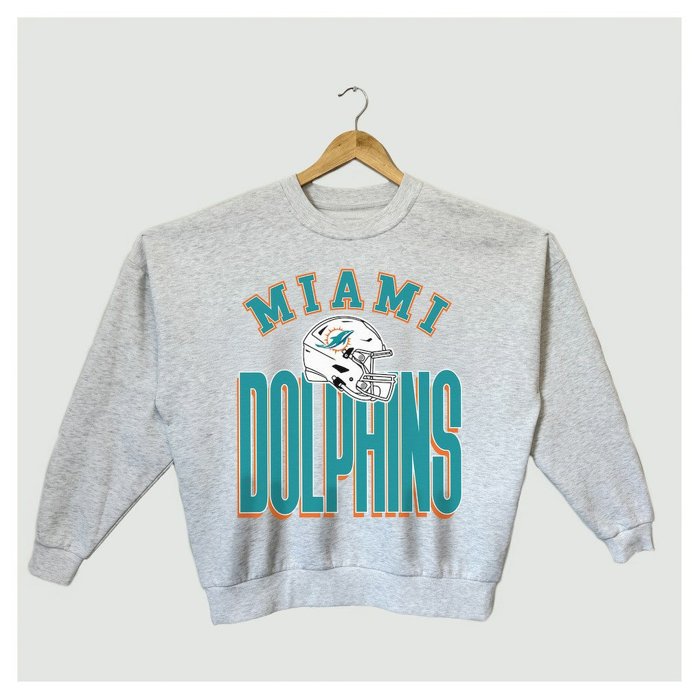Miami Dolphins  Gameday Couture Women's Fierce Focus Premium Oversized Fleece Pullover Sweatshirt