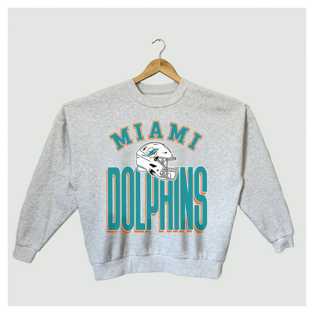 Miami Dolphins  Gameday Couture Women's Fierce Focus Premium Oversized Fleece Pullover Sweatshirt