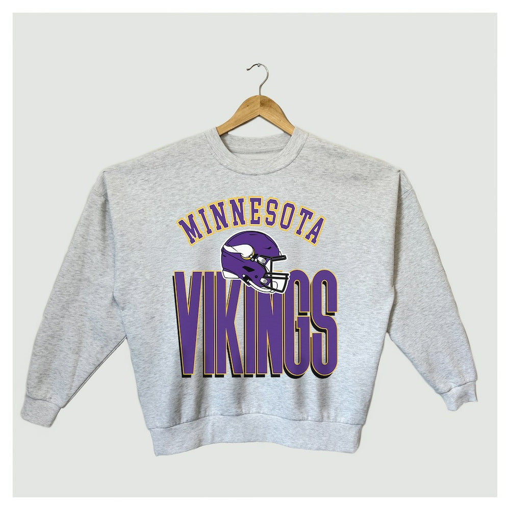 Minnesota Vikings  Gameday Couture Women's Fierce Focus Premium Oversized Fleece Pullover Sweatshirt