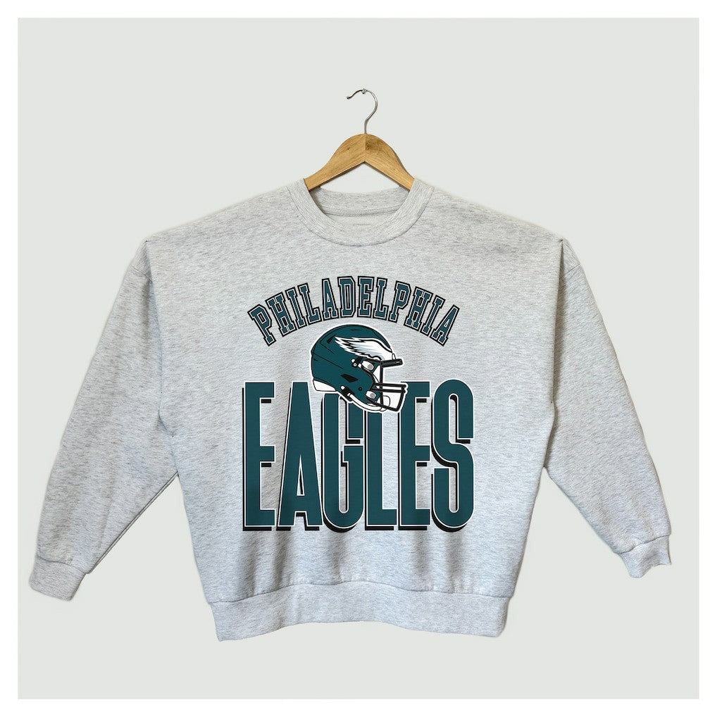 Philadelphia Eagles  Gameday Couture Women's Fierce Focus Premium Oversized Fleece Pullover Sweatshirt