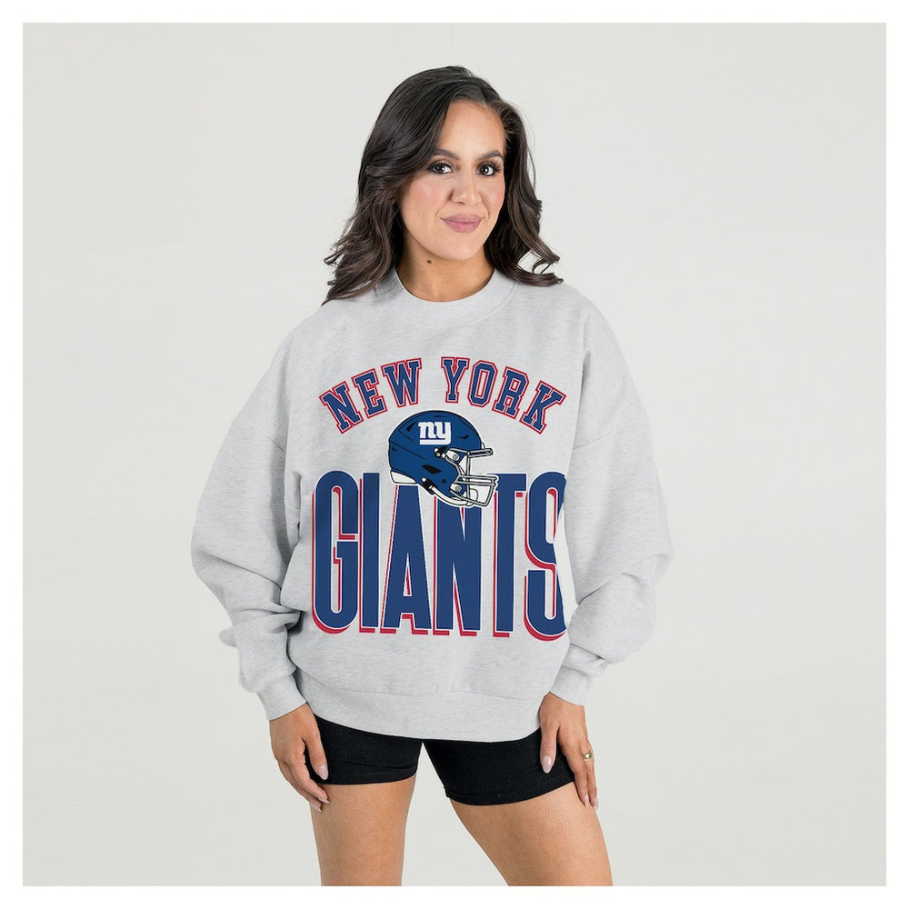 New York Giants  Gameday Couture Women's Fierce Focus Premium Oversized Fleece Pullover Sweatshirt