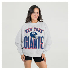New York Giants  Gameday Couture Women's Fierce Focus Premium Oversized Fleece Pullover Sweatshirt