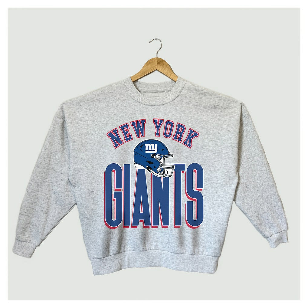New York Giants  Gameday Couture Women's Fierce Focus Premium Oversized Fleece Pullover Sweatshirt
