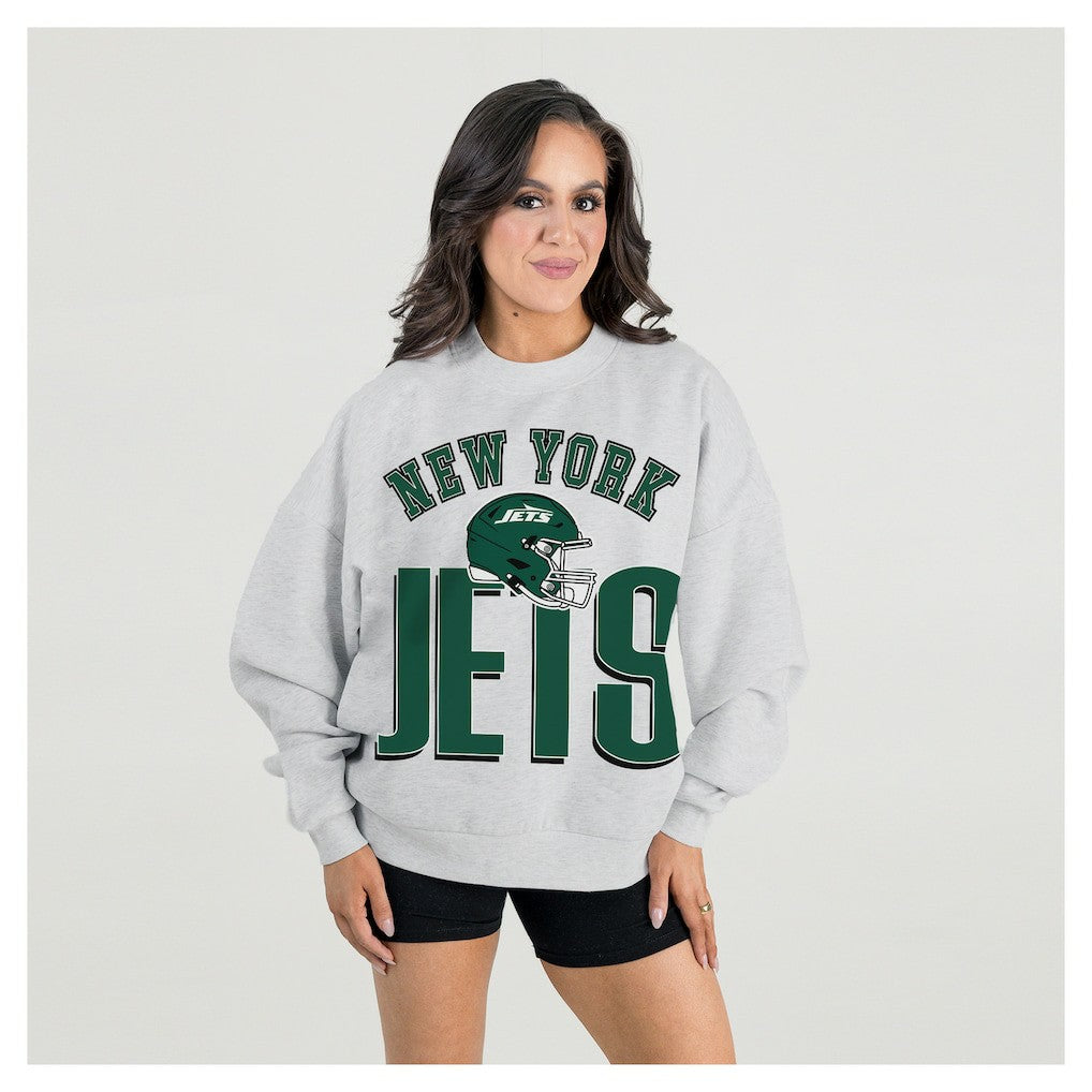 New York Jets  Gameday Couture Women's Fierce Focus Premium Oversized Fleece Pullover Sweatshirt
