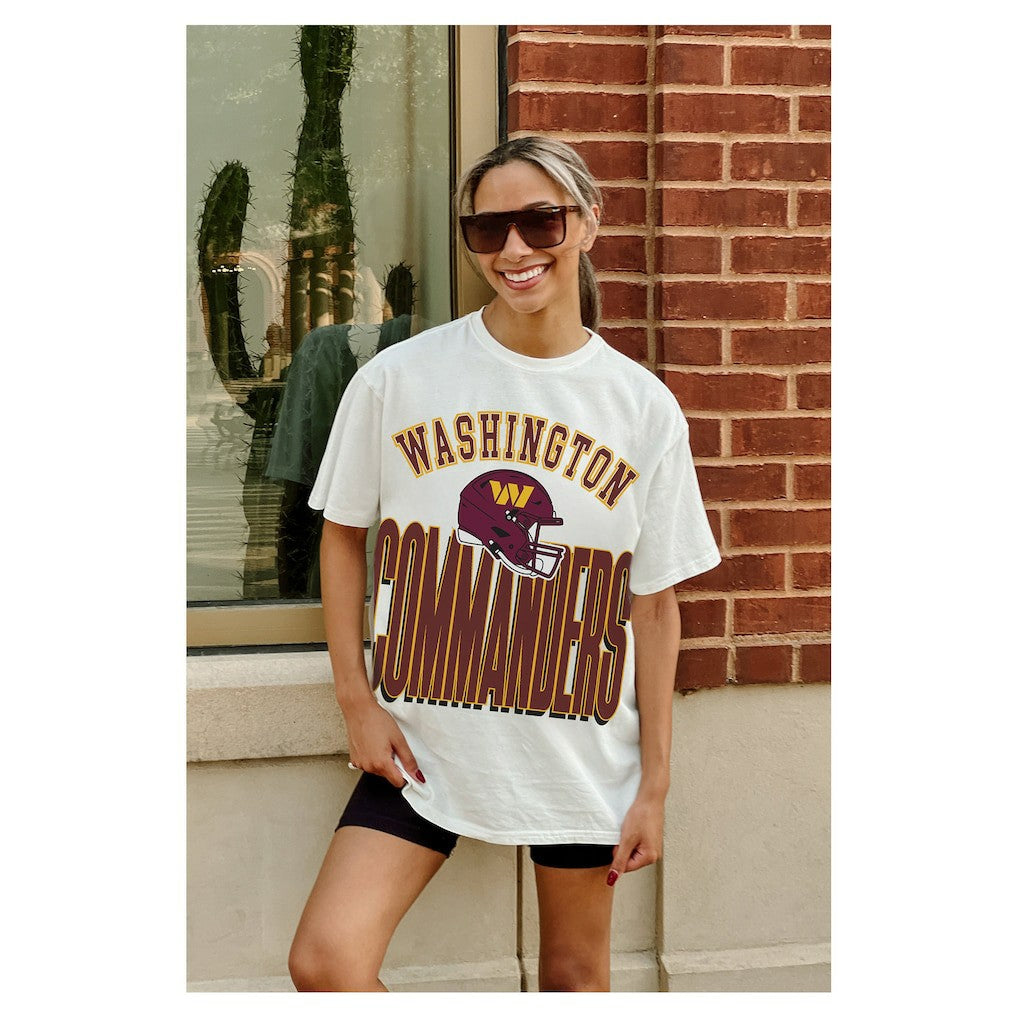 Washington Commanders  Gameday Couture Women's Oversized Classic Fierce Focus T-Shirt