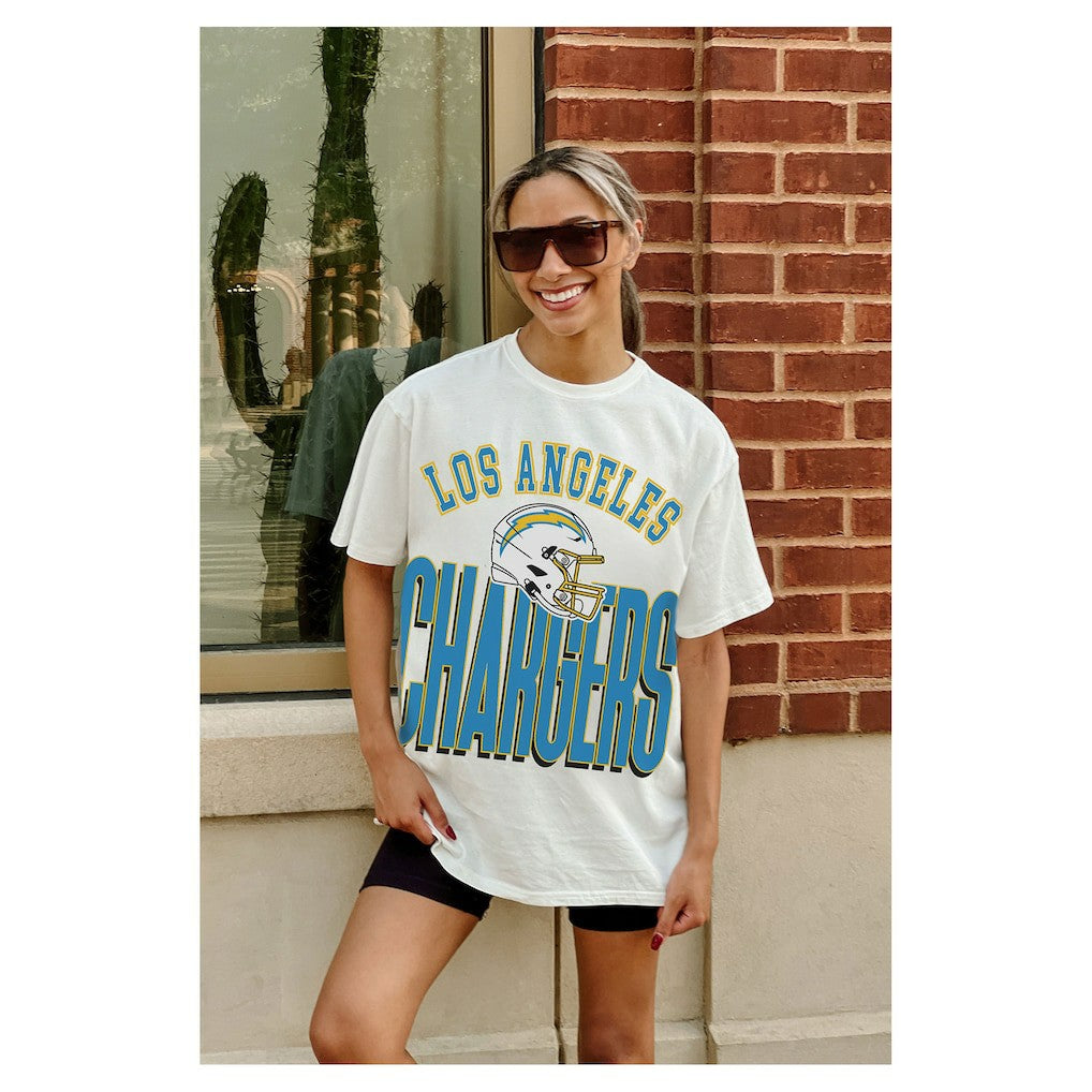 Los Angeles Chargers  Gameday Couture Women's Oversized Classic Fierce Focus T-Shirt