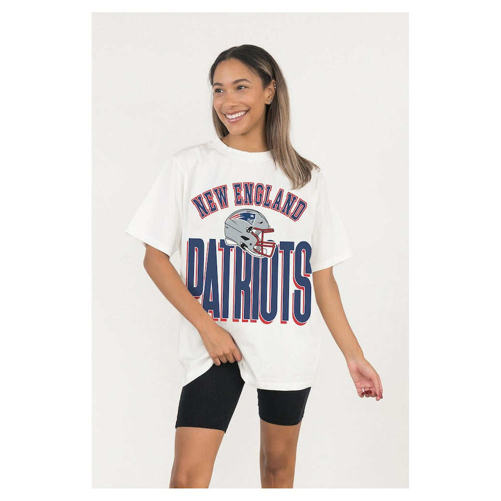 New England Patriots  Gameday Couture Women's Oversized Classic Fierce Focus T-Shirt