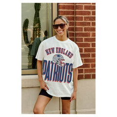 New England Patriots  Gameday Couture Women's Oversized Classic Fierce Focus T-Shirt