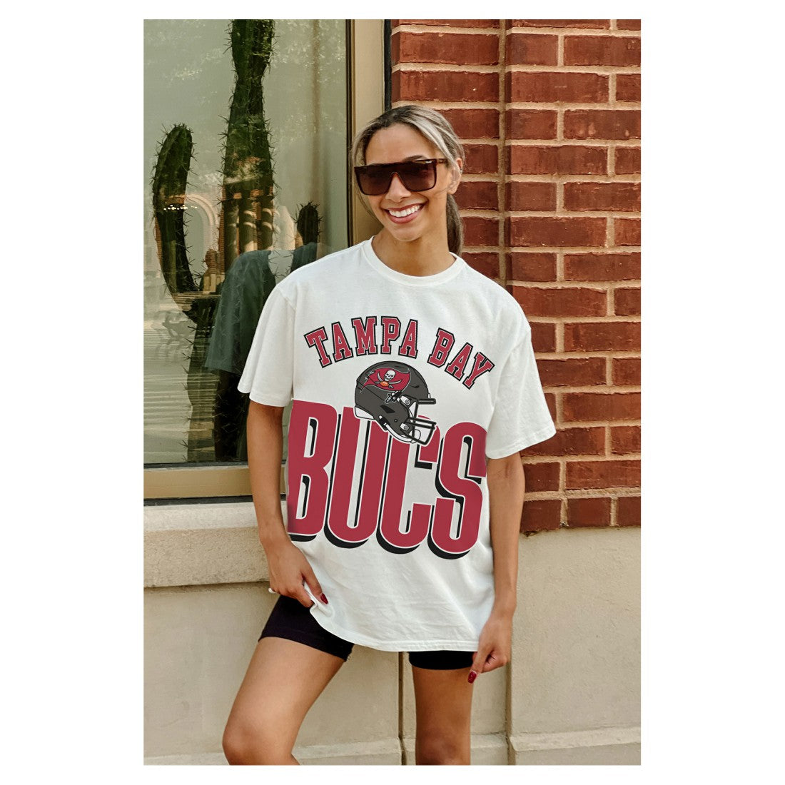 Tampa Bay Buccaneers  Gameday Couture Women's Oversized Classic Fierce Focus T-Shirt