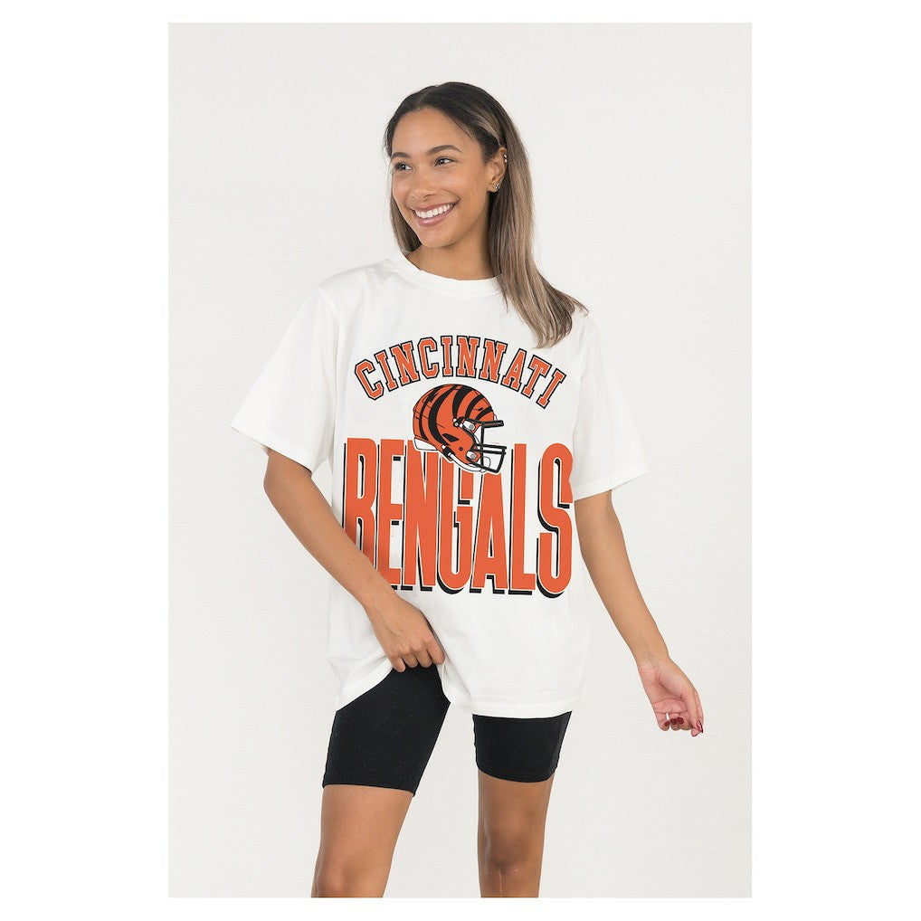 Cincinnati Bengals  Gameday Couture Women's Oversized Classic Fierce Focus T-Shirt