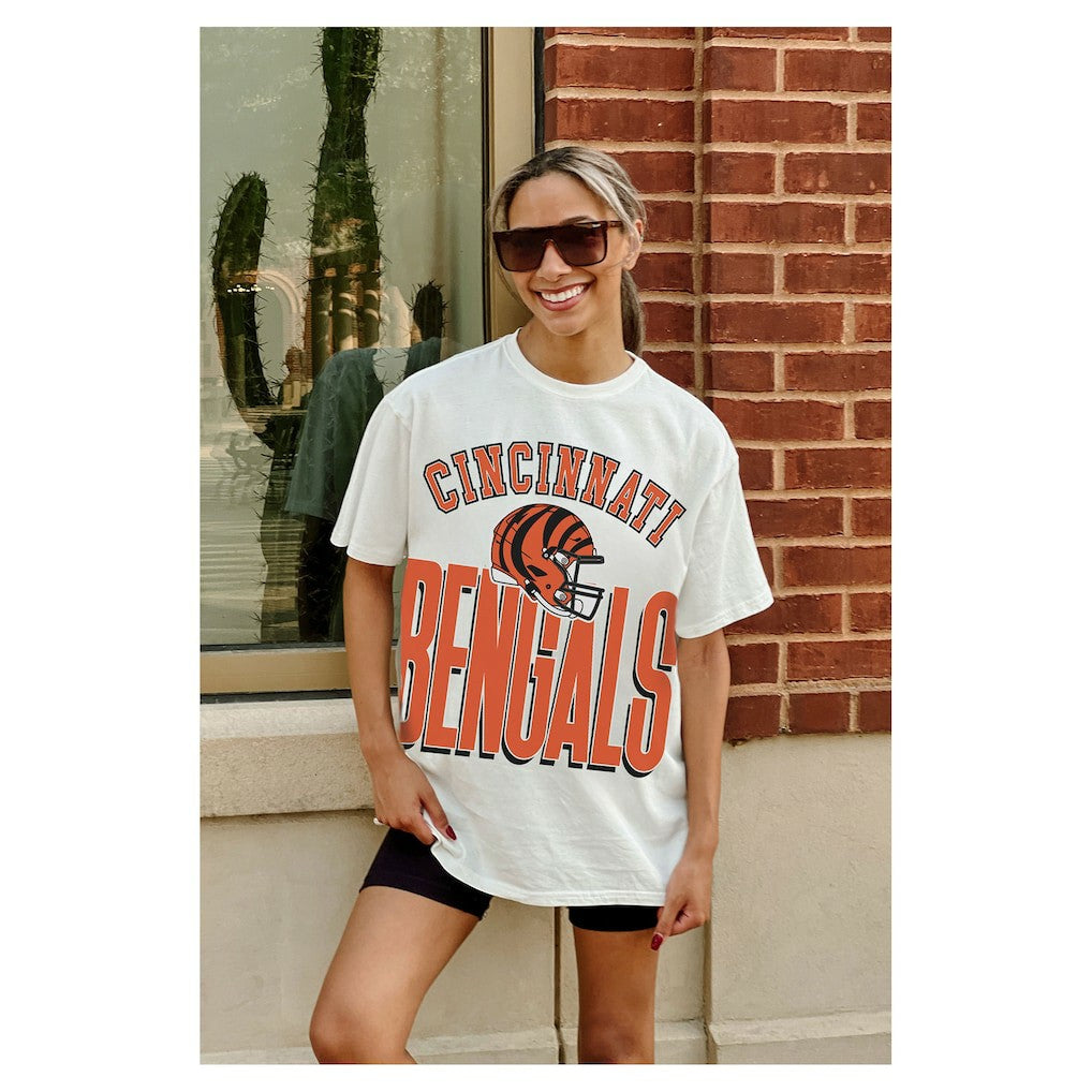 Cincinnati Bengals  Gameday Couture Women's Oversized Classic Fierce Focus T-Shirt