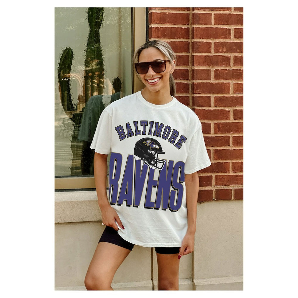 Baltimore Ravens  Gameday Couture Women's Oversized Classic Fierce Focus T-Shirt