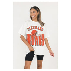Cleveland Browns  Gameday Couture Women's Oversized Classic Fierce Focus T-Shirt