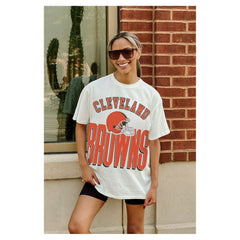 Cleveland Browns  Gameday Couture Women's Oversized Classic Fierce Focus T-Shirt
