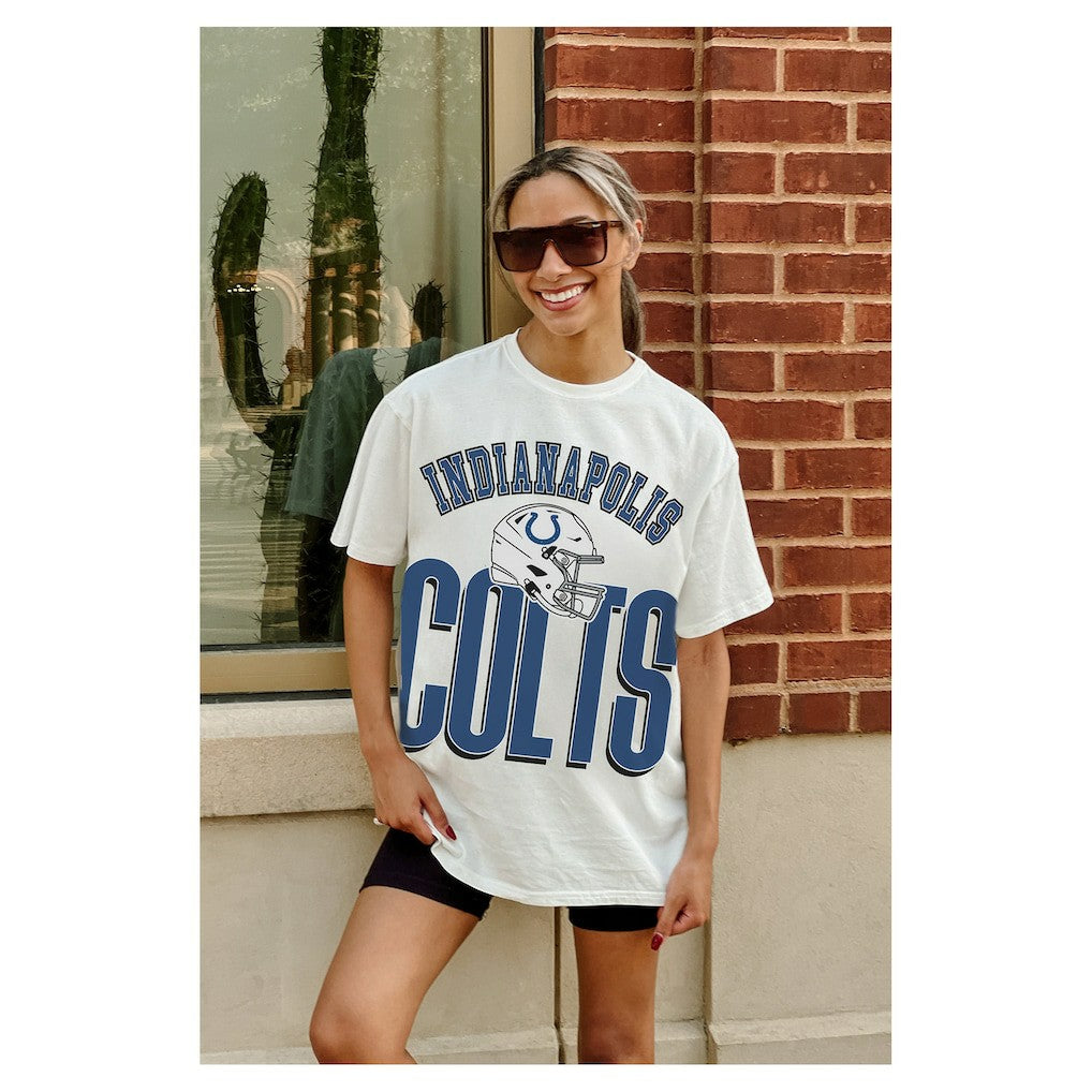 Indianapolis Colts  Gameday Couture Women's Oversized Classic Fierce Focus T-Shirt