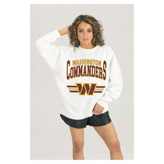 Washington Commanders  Gameday Couture Women's Swift Strike Premium Oversized Fleece Pullover Sweatshirt