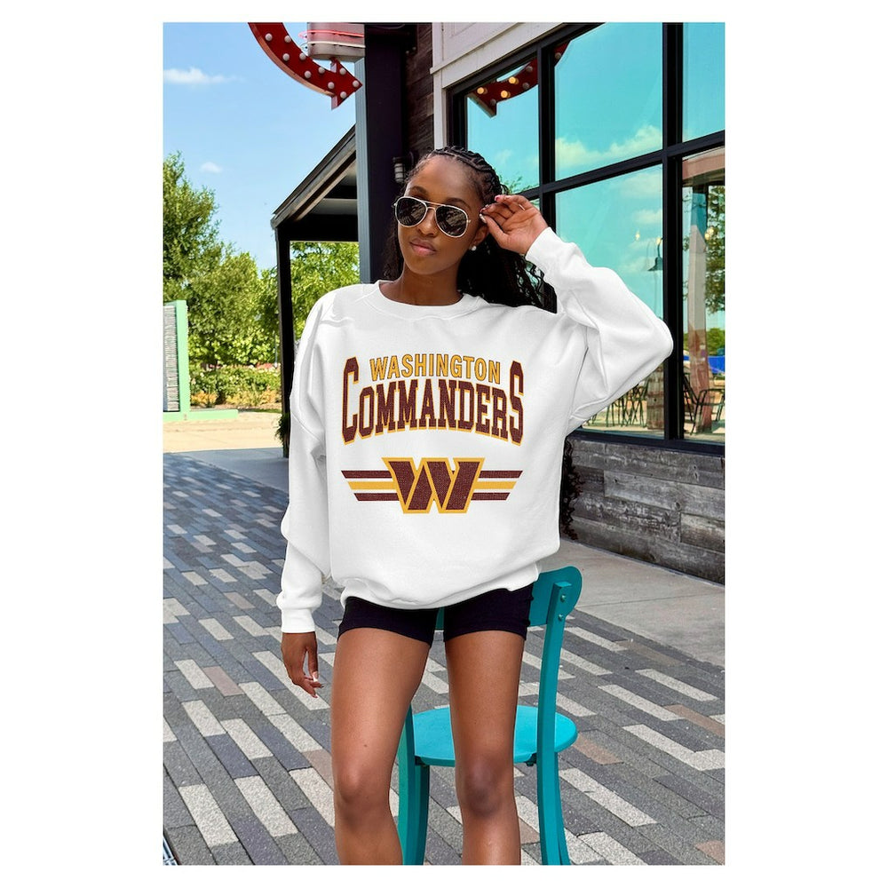 Washington Commanders  Gameday Couture Women's Swift Strike Premium Oversized Fleece Pullover Sweatshirt