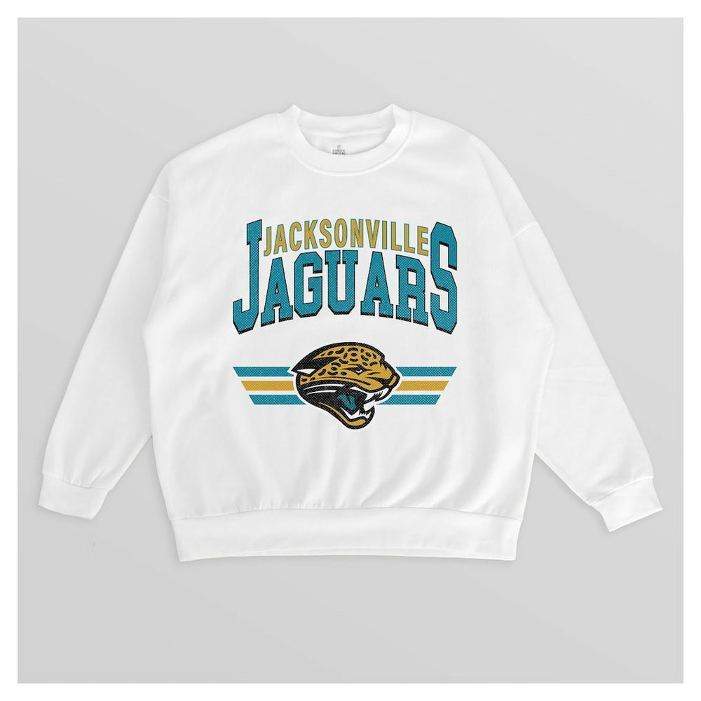 Jacksonville Jaguars  Gameday Couture Women's Swift Strike Premium Oversized Fleece Pullover Sweatshirt