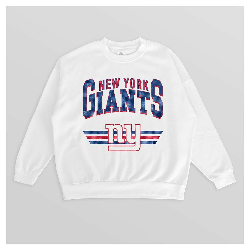 New York Giants  Gameday Couture Women's Swift Strike Premium Oversized Fleece Pullover Sweatshirt