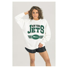 New York Jets  Gameday Couture Women's Swift Strike Premium Oversized Fleece Pullover Sweatshirt