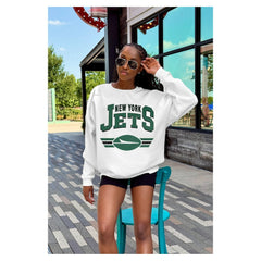 New York Jets  Gameday Couture Women's Swift Strike Premium Oversized Fleece Pullover Sweatshirt